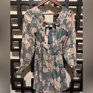 Altar'd State long-sleeve floral mini dress